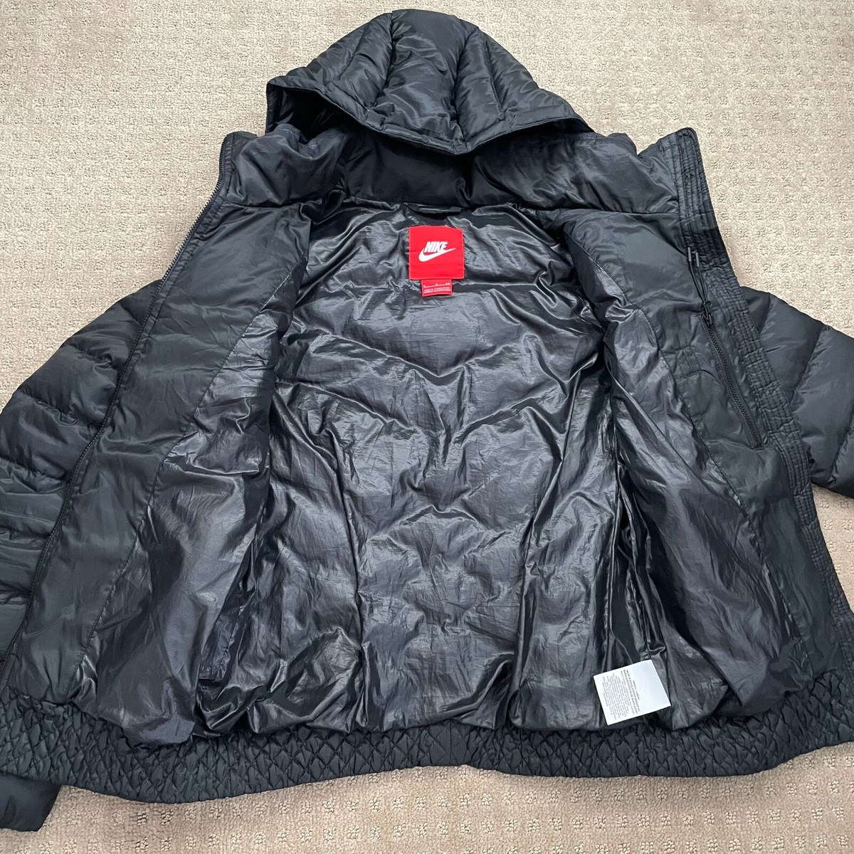 NIKE Cascade 700 Down Goose Jacket Women Small Black Removable 