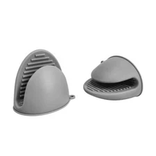 PAIR Heat Resistant Silicone Mit Oven Grabber Pot Holder Baking ASSORTED COLORS
