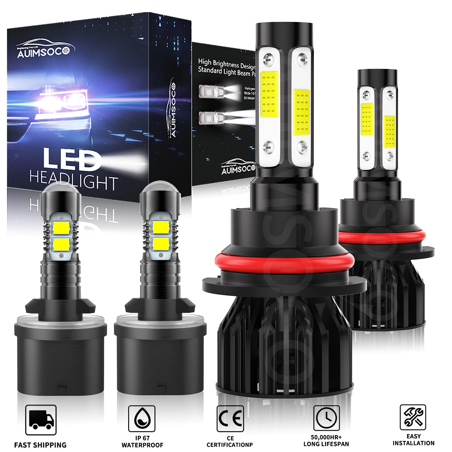 LED Headlight Hi/Lo Beam Fog Lights Bulbs For Dodge RAM 1500 2500 3500 1994-2001