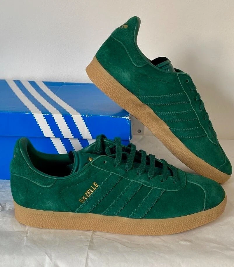 Adidas Originals Gazelle scarpe da ginnastica gomma verde UK 8 NUOVE AQ0722 Terrace Casuals