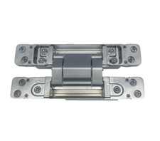 R38588, SUGATSUNE 7.5" 3D Adjustable Concealed Hinge Satin Chrome Nickel Plated