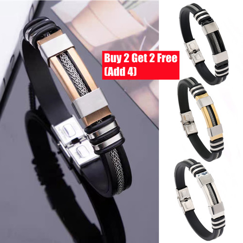 BRACCIALE UOMO CON CUBI IN TITANIO E MOSCHETTONE IN ORO ROSSO 9KT - MANO Jewels - Foto 11