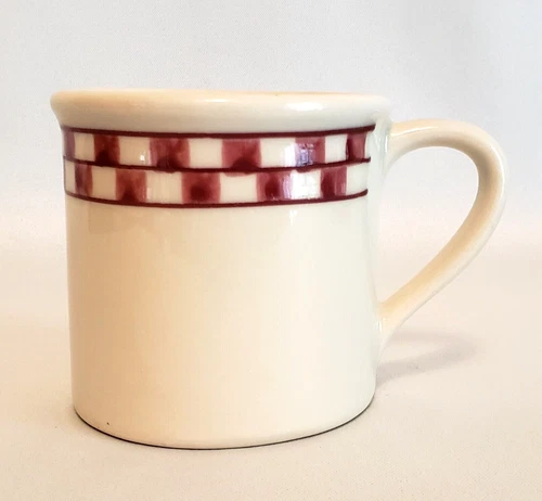 Hartstone Pottery USA Red Checks Vintage 1982 Coffee Mug - One Mug