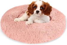 Comfy Calming Donut Extra Large Dog Cat Beds Warm Bed Pet Round Plush Puppy Beds