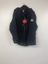 Bulwark Flame Resistant 7oz Twill Cotton Bomber Jacket, Navy, Large