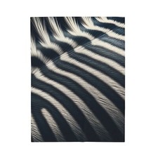 Velveteen Plush Blanket Zebra Stripes Wildlife Close-Up Art
