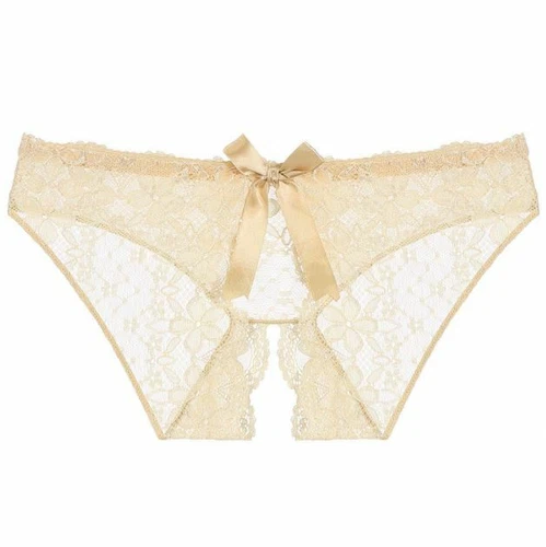 Sexy Damen-Dessous Spitze durchsichtig Unterwäsche Schleife Slip freche Schritt Höschen - Bild 18 von 28
