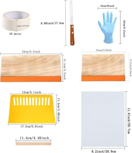 23 Pieces Screen Printing Starter kit Include 3 Different Size of Wood Silk Scre - Picture 2 of 7