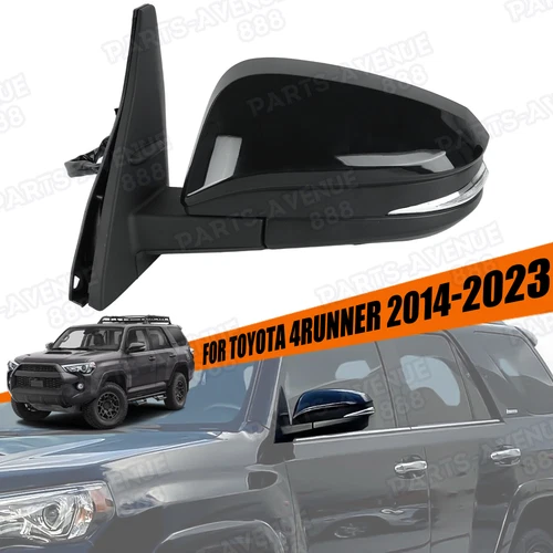 Left Side Mirror W/ Camera Blind Spot For Toyota 4Runner 2014-2023 Black 14 Pins