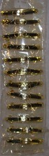 12 NEW Barrettes GOLD W/ BLACK STRIPS  BOW BEADED CTR