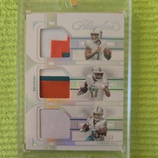 2023 Flawless Miami Dolphins Triple Patch Tua/Waddle/Hill 2/20
