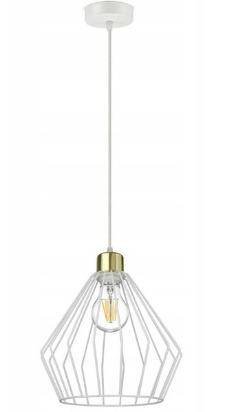 Luxolar Led Pendelleuchte Aus Metal Draht Weiß-Gold Im Edison-Stil E27 60W-image