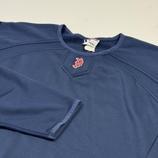 Majestic Boston Red Sox Shirt Mens Navy Long Sleeve MLB Baseball Batting Top