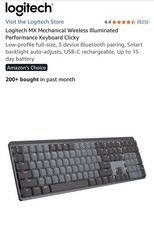 Logitech MX Mechanical Wireless Keyboard - Graphite (Clicky Switches, Full size)