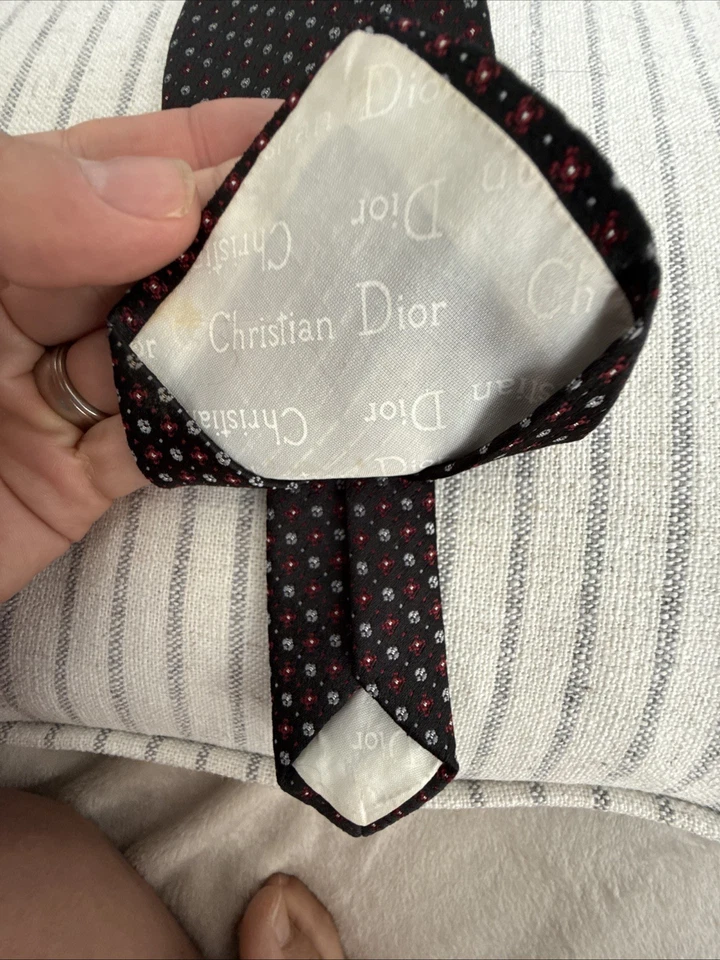 Мужской черный галстук в горошек Christian Dior - Изображение 3 из 4