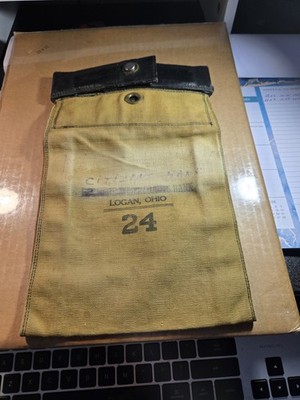 Vintage  Bank of Logan, Ohio Canvas Deposit Bag  working Lock & Key