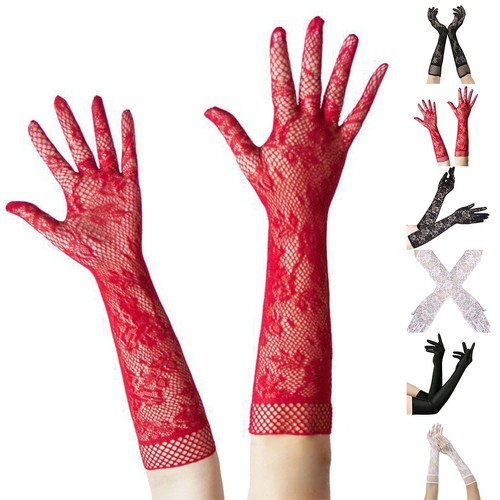 Elegant Fishnet Lace Gloves with Comfortable Fit for Special Occasions - Picture 2 of 23