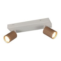 Trio Leuchten Soka Strahler 2-Flammig Deckenlampe Braun Grau Metall 30 X 12,5 Cm