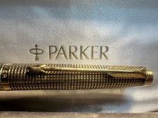 PARKER 75 penna stilografica ARGENTO SOLIDO Sonnet placcata oro pennino ORO