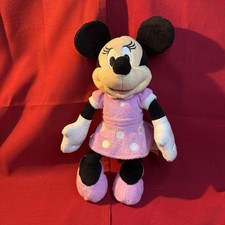 Disney Store Minnie Mouse Pink Dress Bean Bag Plush Stuffed Animal Soft Toy 10  
