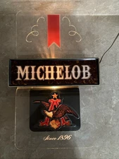 MICHELOB LIGHT BEER SIGN LIGHTED BAR SIGN 1980s Tested Working Has New Bulb