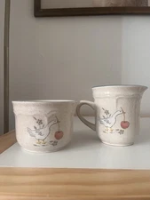 Marmalade Goose China Creamer And Sugar Dish