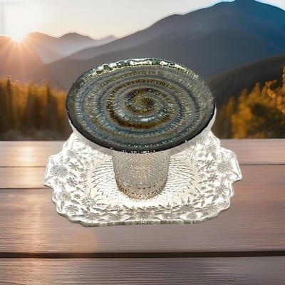 Custom Vintage Indiana Glass 2-Tier Jewelry Cupcake Display Tray Decorative