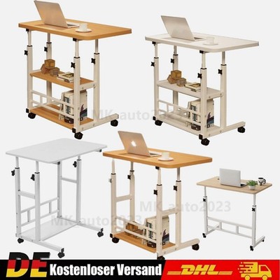 Betttisch Laptoptisch Notebooktisch Pflegetisch mit Rollen Höhenverstellbar 90CM