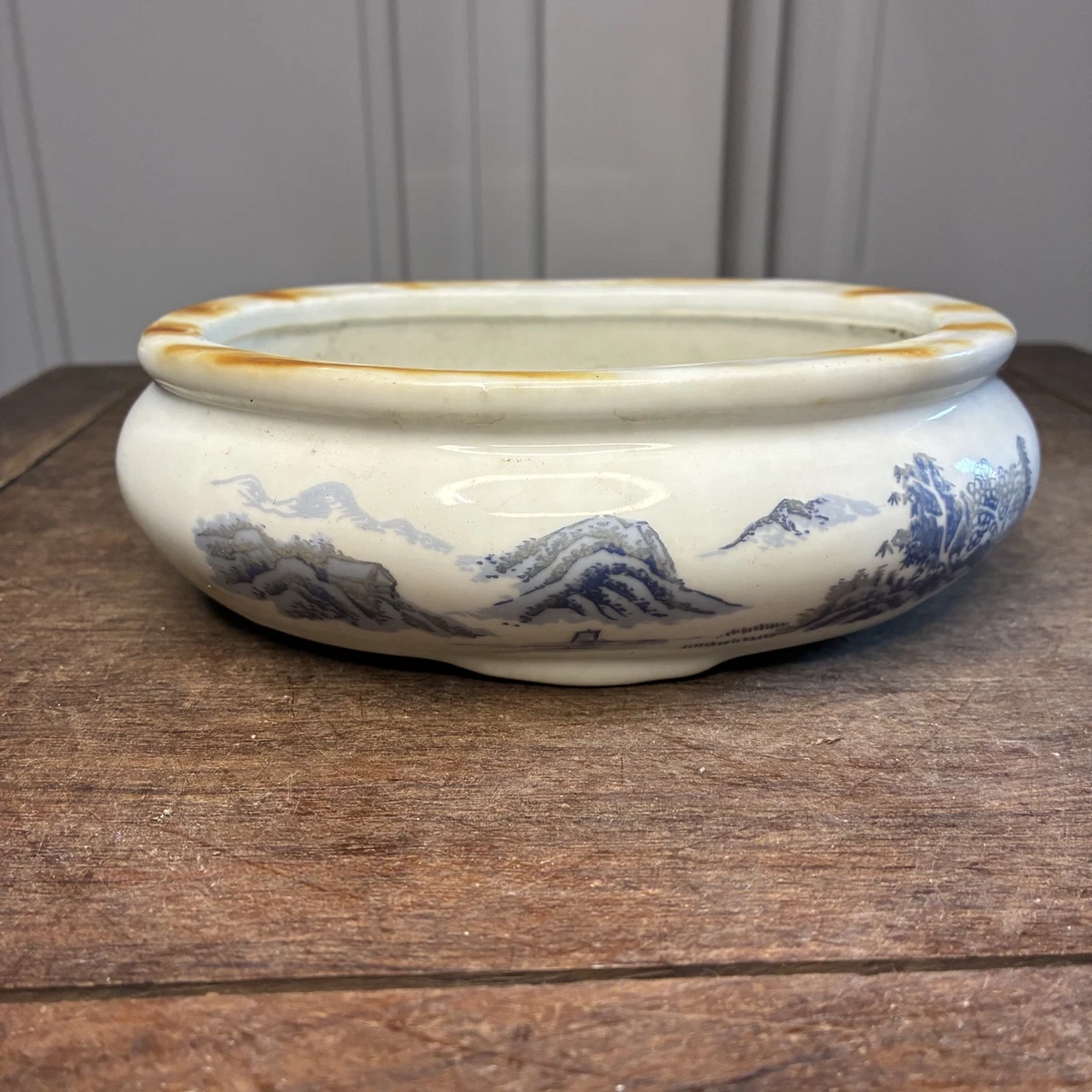 蓝色陶瓷工厂篮子、花盆、窗口花盆| eBay
