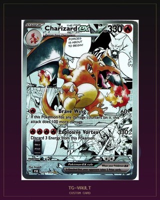 CHARIZARD Comic Style Custom Card Fan Art keine Originalkarte