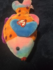 RARE RETIRED 1999 TY BEANIE BABY LIPS THE FISH WITH PE PELLETS/