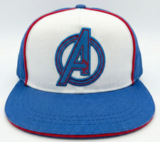 MEN'S BASEBALL CAP: Marvel Avengers Assemble Trucker A Logo Retro Blue Red
