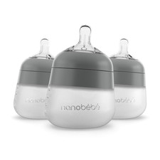 Nanobebe Flexy Silicone Baby Bottle, Anti-Colic, Natural Feel, Non-Collapsing Ni