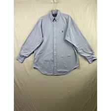 Ralph Lauren Yarmouth Button Down Mens 16.5 34/35 Blue Pinpoint Oxford Shirt