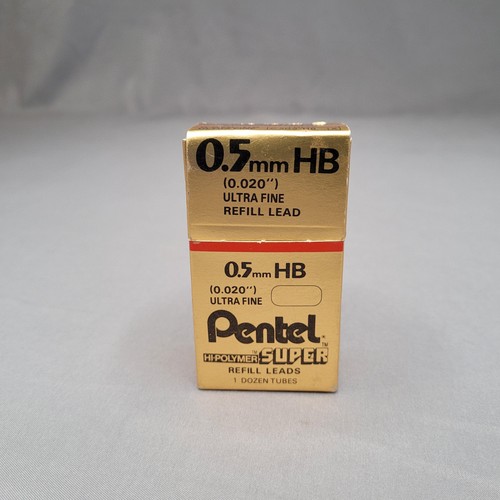 Pentel Hi-Polymer Super 0.5mm HB Mechanical Pencil Refill Leads 10 of 12 Tubes