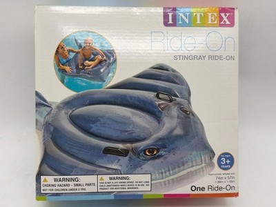 Intex Stingray Inflatable Ride-On Float 74'' X 57'' For Ages 3+ Years Durable Viny