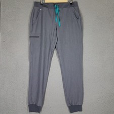 Figs Zamora Jogger Scrub Pants Women's Large Tall 32" Graphite Gray Pull On