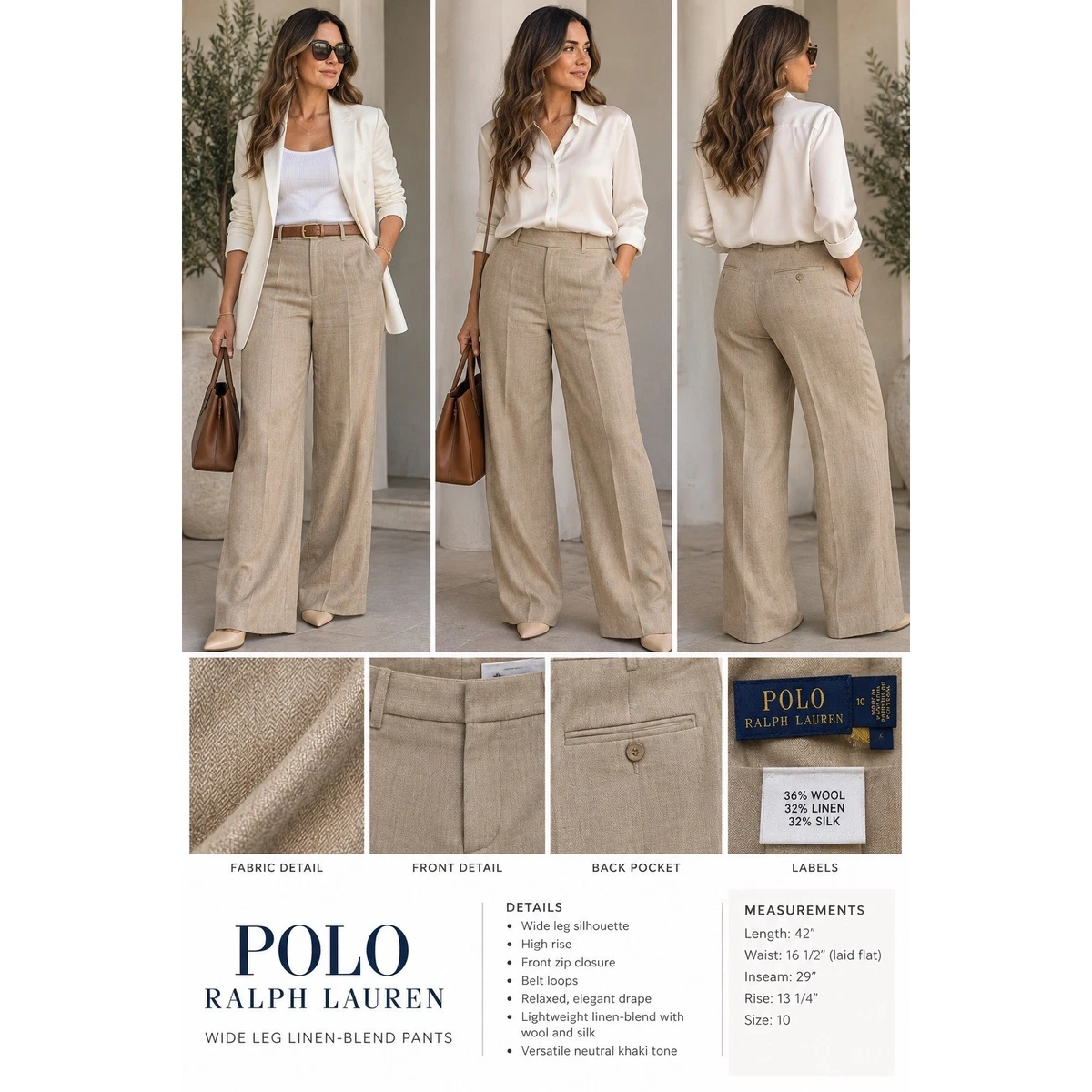 パンツ Ralph Lauren 90s linen silk slacks 25+ Ralph Lauren Silk Pants for Women for sale | Updated Oct 2026