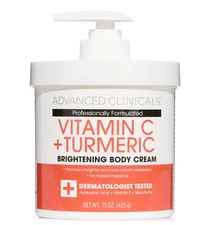 ADVANCED CLINICALS ~ VITAMIN C + TURMERIC Brightening FACE BODY & CREAM 425g