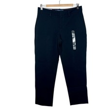 Tommy Hilfiger Hampton Ponte Trouser Pants Black Womens 10 Mid Rise Straight Leg