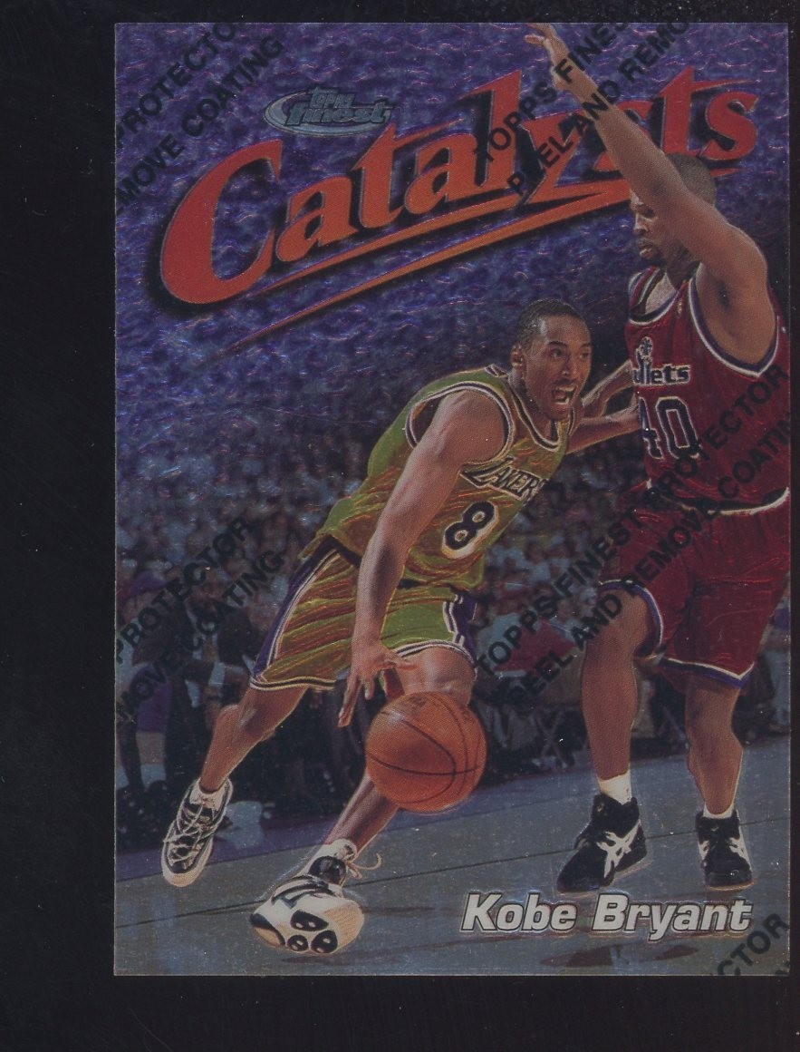 1997-98 Topps Finest Catalysts #137 Kobe Bryant Lakers HOF w/ Peel