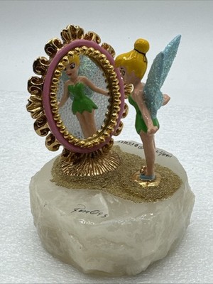Ron Lee Tinkerbell Looking In Mirror Figurine Sculpture 1993 Disney Marble Base