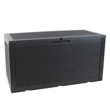 100 gal Faux Rattan Patio Storage Box with Ha...
