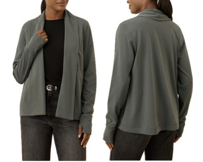 Pact Women s Organic Luxe Essential Swing Cardigan Sz L Travel Green Sustainable