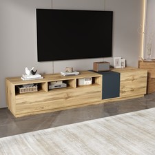 Moderner TV-Schrank Lowboard TV-Ständer Fernsehschrank Holzoptik 200cm Kontrast
