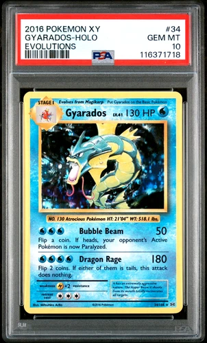 Gyarados #34 Holo - 2016 X Y Evolutions English - PSA 10 Gem Mint