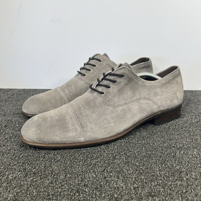 John Varvatos Men\'s Grey Suede Oxford Shoes John Varvatos Gray Suede Leather Cap Toe Oxford Dress Shoes  main image 3