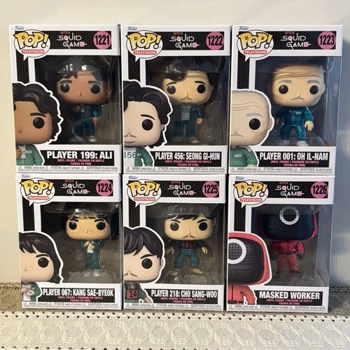 Funko Pop! Squid Game Complete Set of 6 #1221–1226  *some box damage see pics