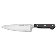 6-Inch Classic Chef's Knife - Ergonomic Handle, High Carbon Steel, Black Finish
