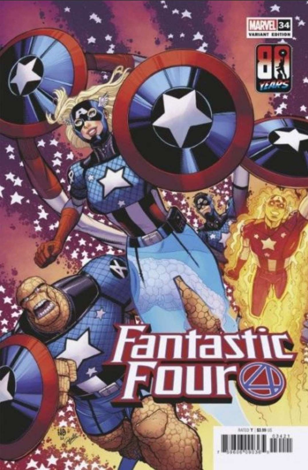 Fantastic Four (6th Series) #34A VF/NM; Marvel | 679 Captain America 80th Annive
